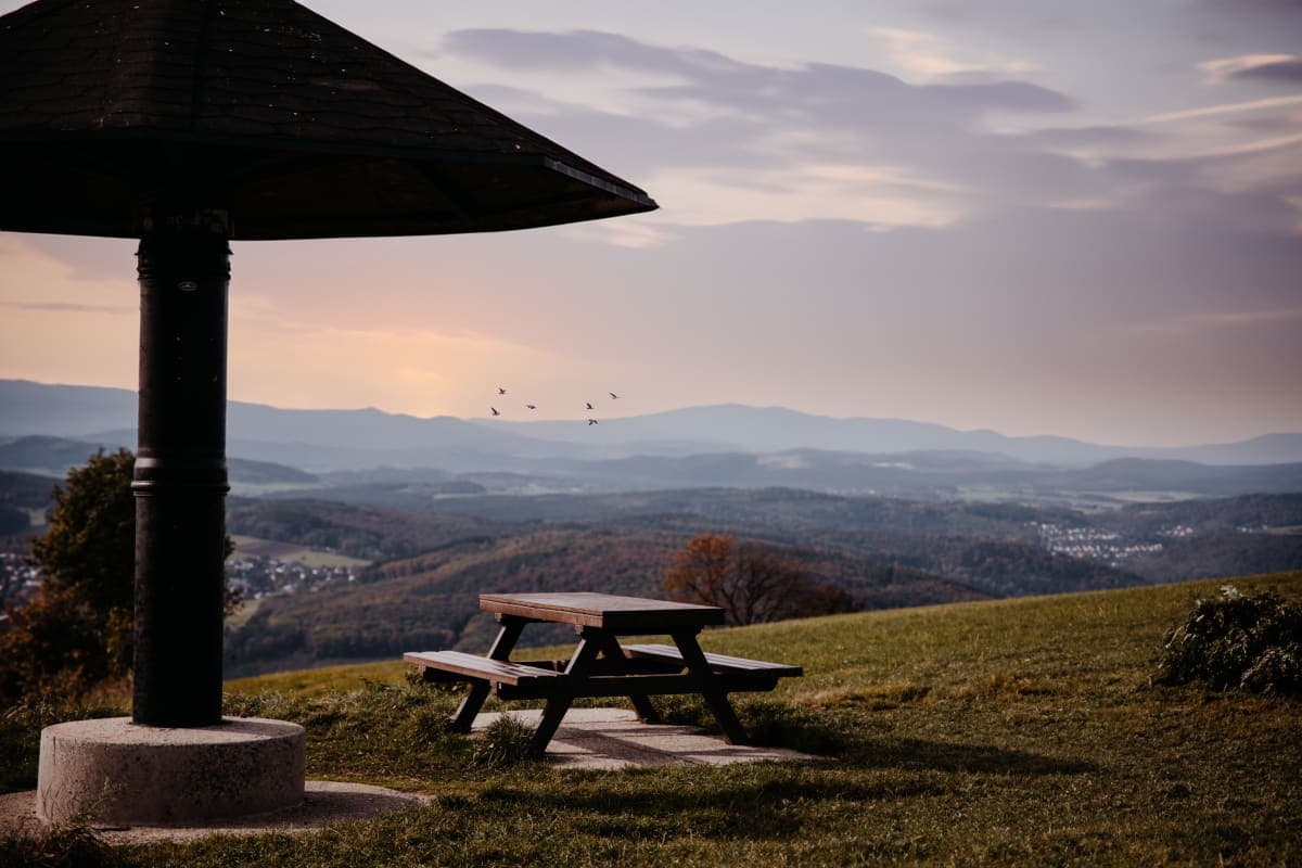 Weids uitzicht over de heuvels van het Erzgebirge